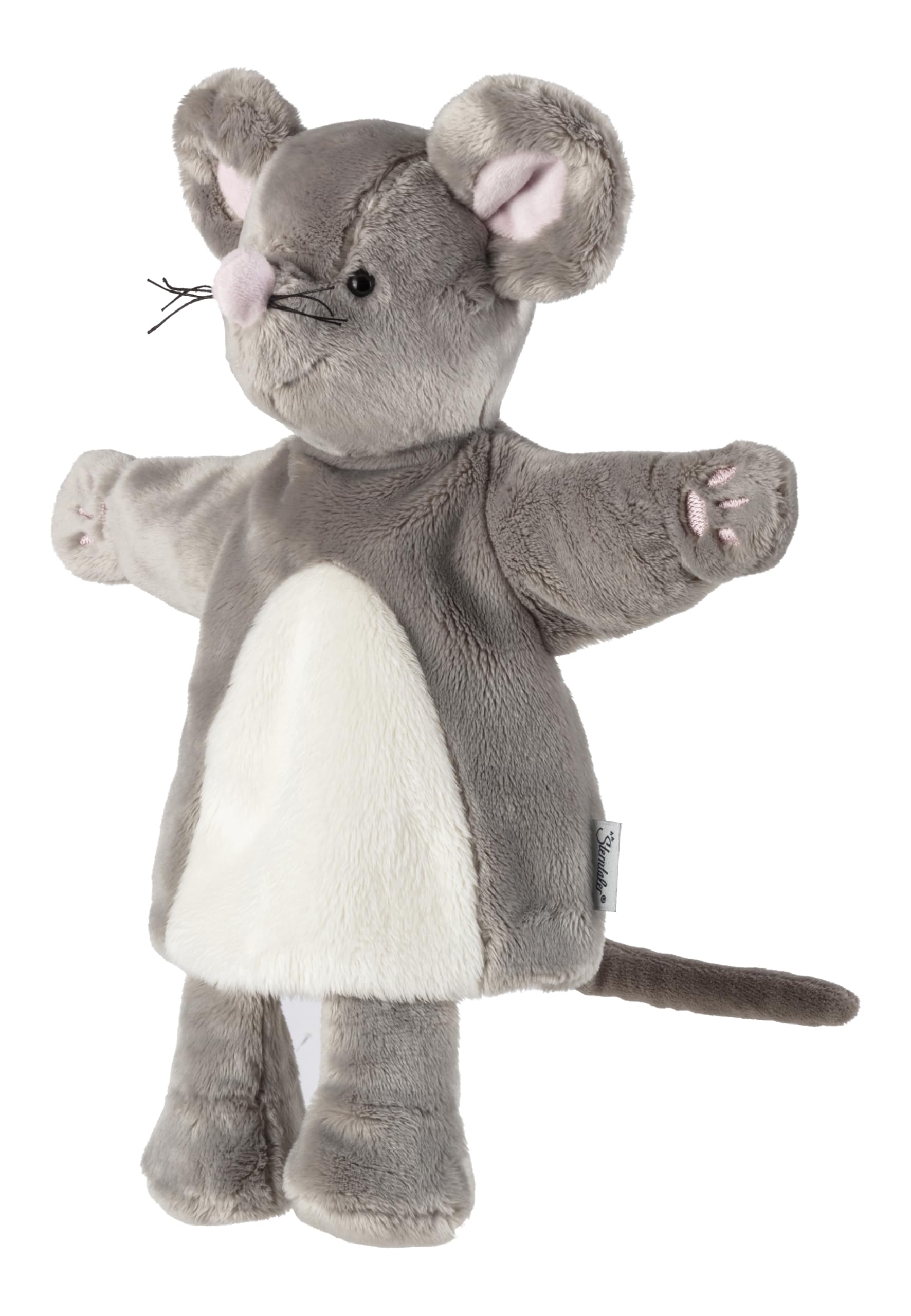 Sterntaler Pupazzo a mano – giocattolo morbido per bambini per teatro delle bambole, raccontare, coccolare e promuovere la voce, perfetto compagno di gioco e idea regalo, grigio