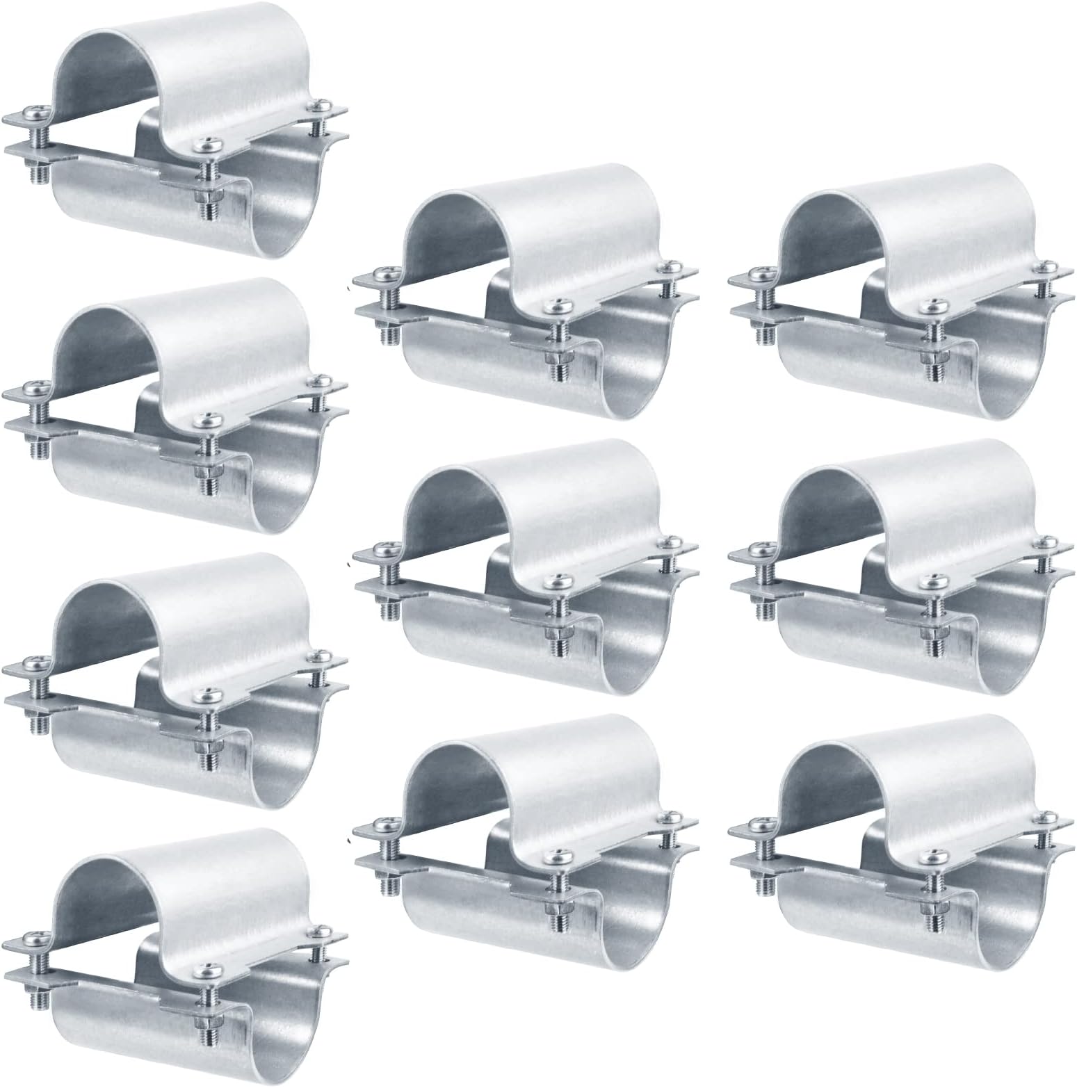 10 Set 1-3/8" Greenhouse Cross Grid Connector, Pipe Clamps for Chain Link Fence