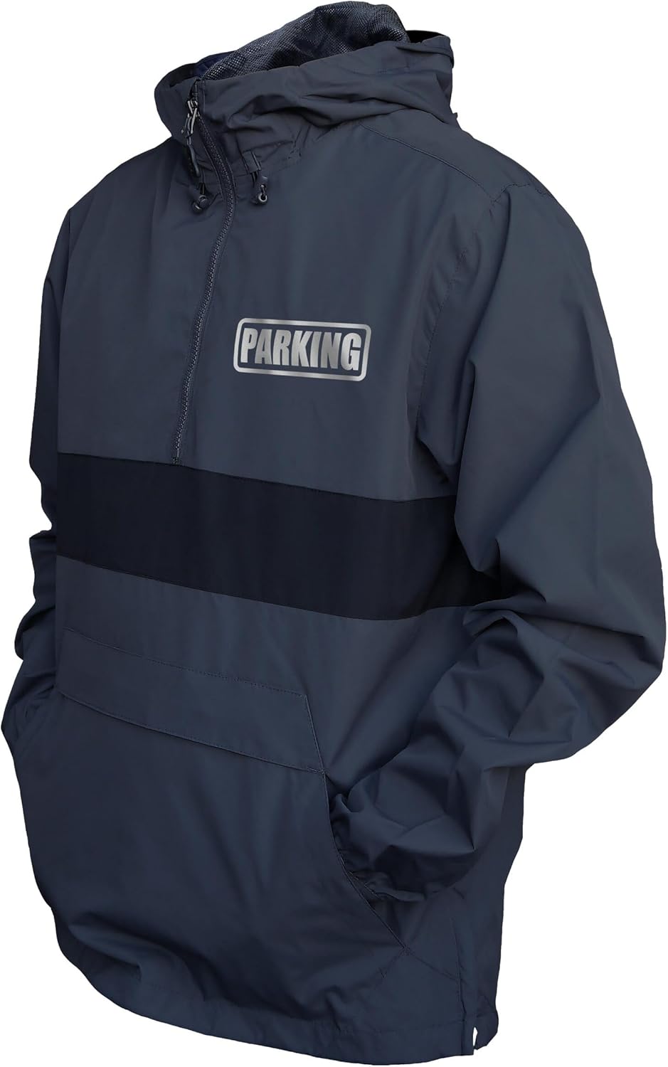 Smart People Clothing PARKING jacket, Zipped Pocket Anorak with Reflective decorations front and back.