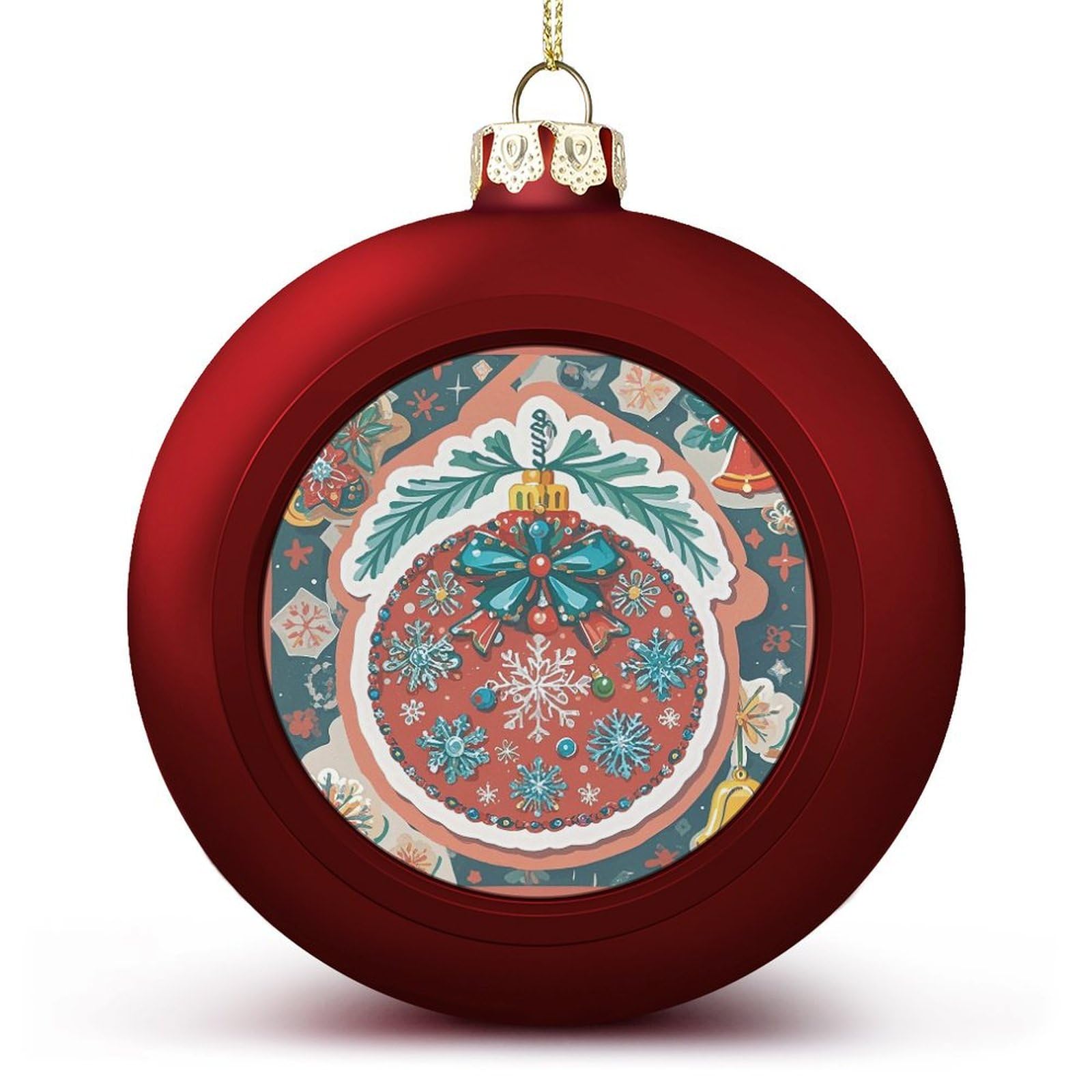 Boules de Noël imprimées et ornements suspendus pour sapin