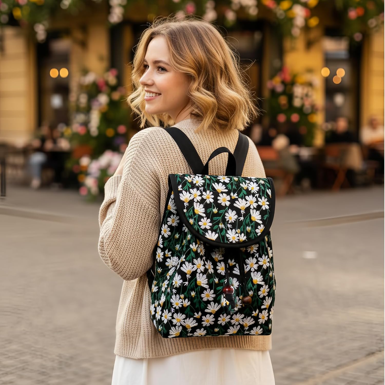 Goodhan Floral Embroidered Backpack Purse for Women Small Travel Handbag Shoulder Bag - Image 5