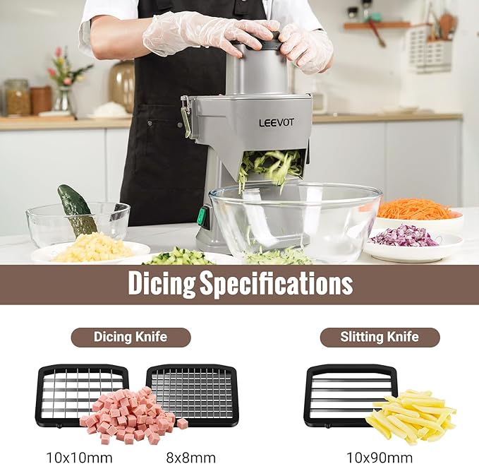 Picadora Eléctrica de Verduras Comercial LEEVOT 200W miniatura 4