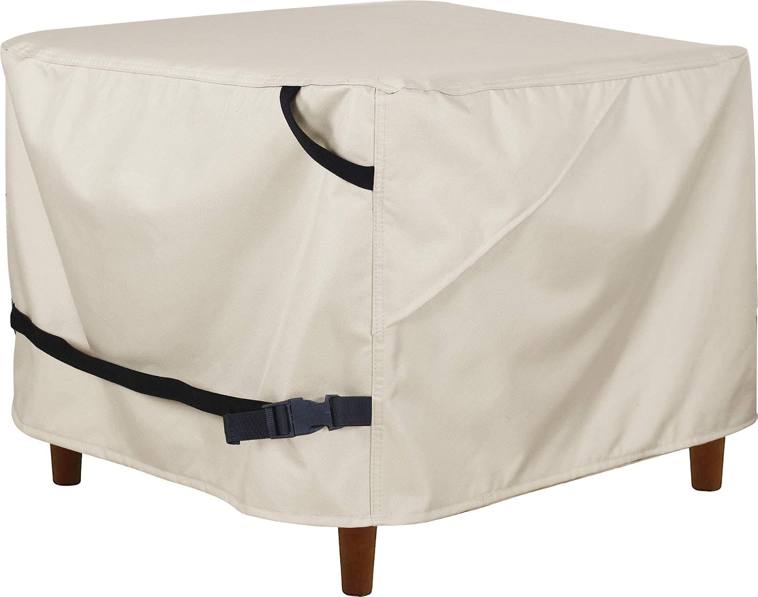 Porch Shield Patio Ottoman Cover - Waterproof Outdoor Square Side Table Covers – 27L x 27W x 18H inch, Beige