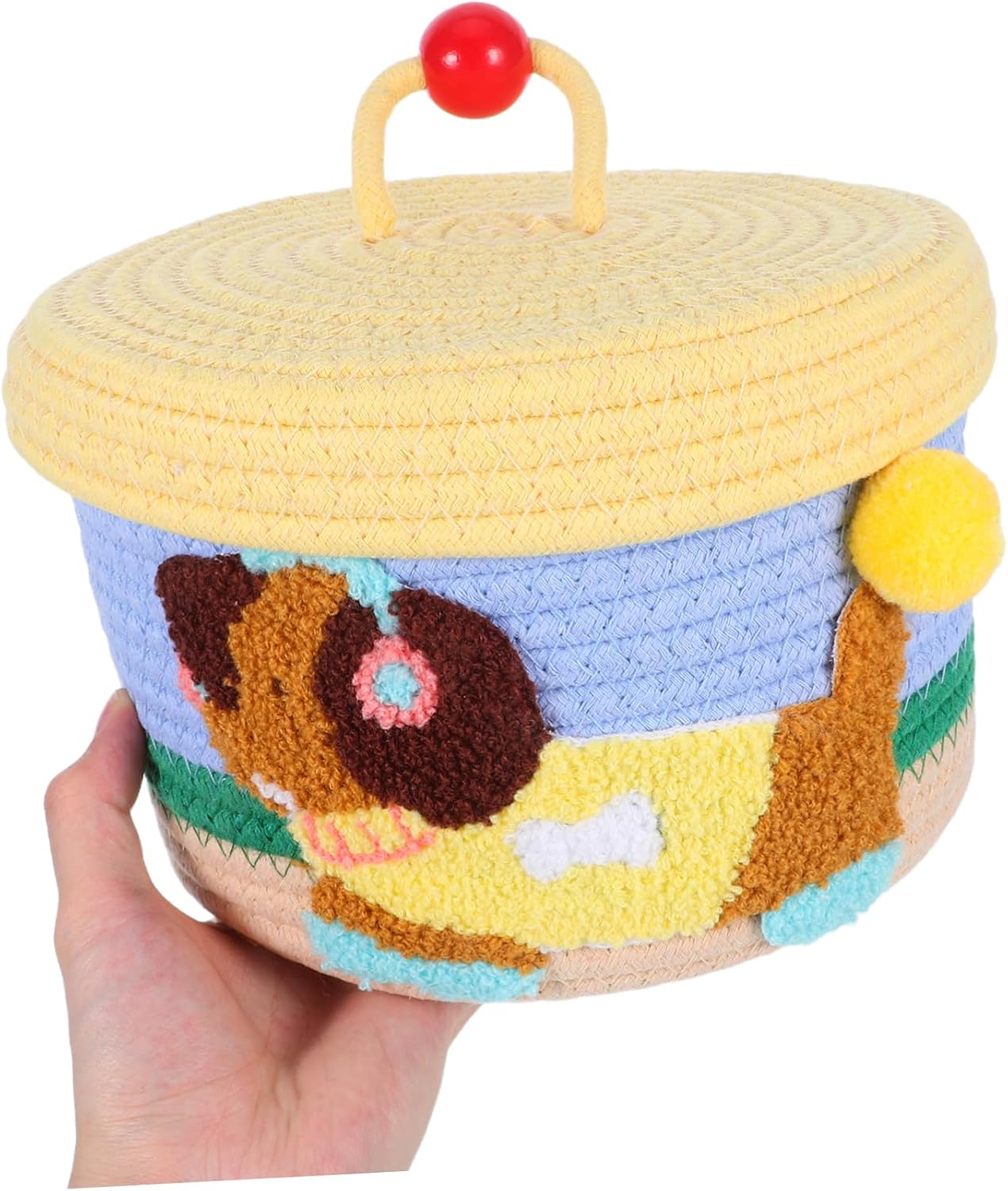 Handwoven Cotton Rope Basket Decorative Organizer for Shower Birthday Woven Storage Bin for Snacks Essentials Lightweight and Design