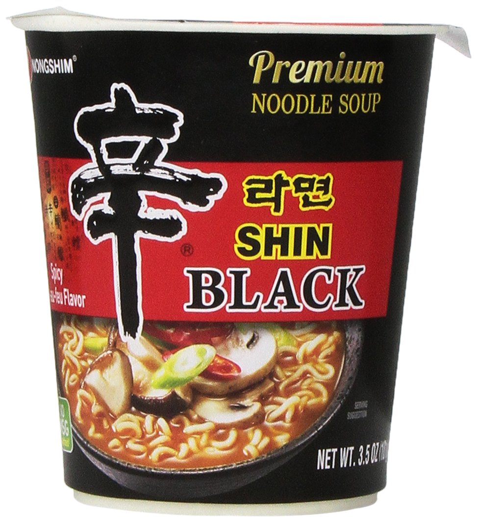 Nongshim Shin Noodle Black Cup, 3.56 Ounce