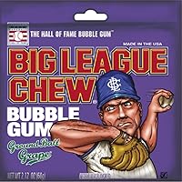 Vista 2 de Big League Chew Ground Ball Grape Paquete de 4 bolsas de 2.12
