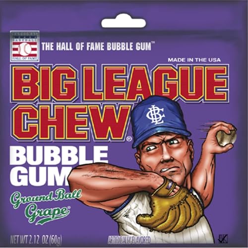 Miniatura 2 de Big League Chew Ground Ball Grape  Paquete de 4 bolsas de 2.12