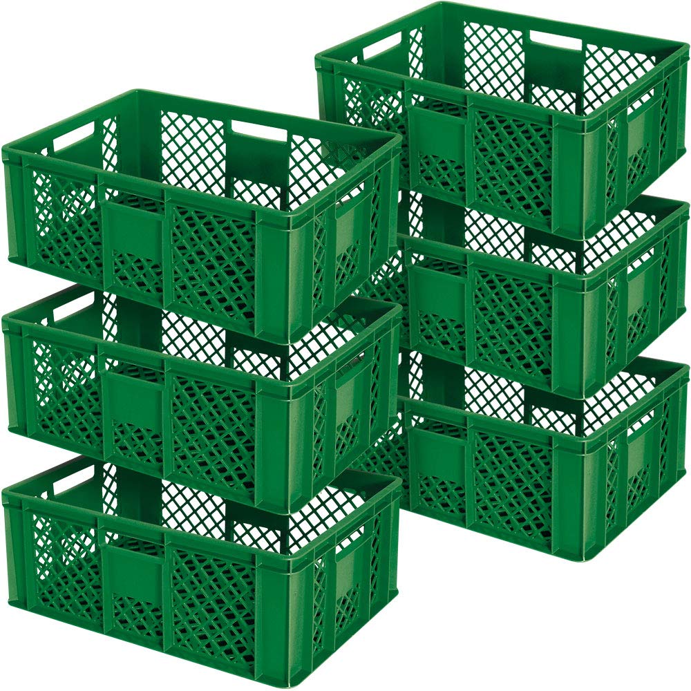 Bac Empilable Plastique Alimentaire 800x600x210 Mm - Format Euro - Poignées Renforcées - Jaune - Capacité 82L