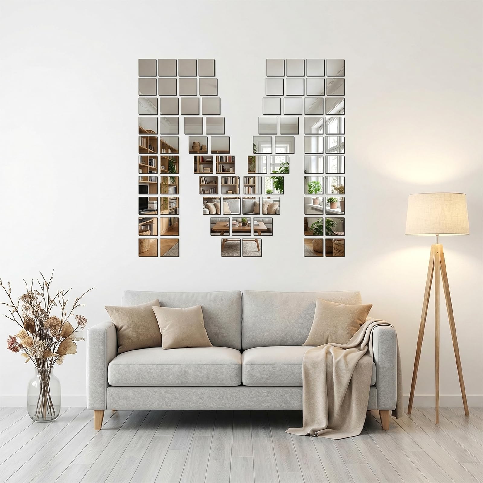 25 Stück Kleine Spiegel, 5x5cm Acryl Spiegelfliesen Quadrat Selbstklebende Spiegelaufkleber Mosaik Spiegel Dekoration Wanddekorations Für DIY Wand Badezimmer Handwerkskunst Schrank