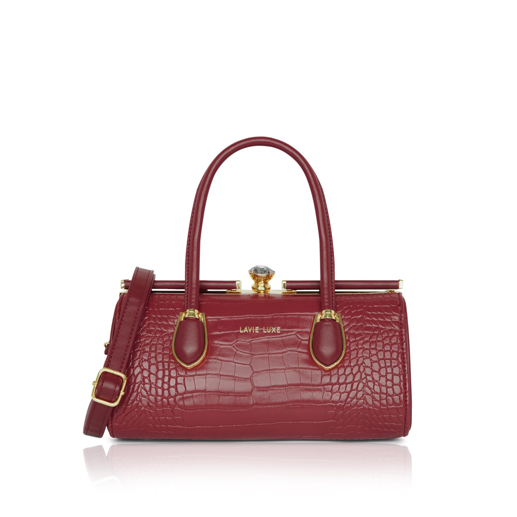 Luxe Women's Dazzle Frame Solid Structured Satchel Bag for Women | Satchel Handbag for Work | Ladies purse | Stylish Shoulder Bag | Gift for Women-image-18