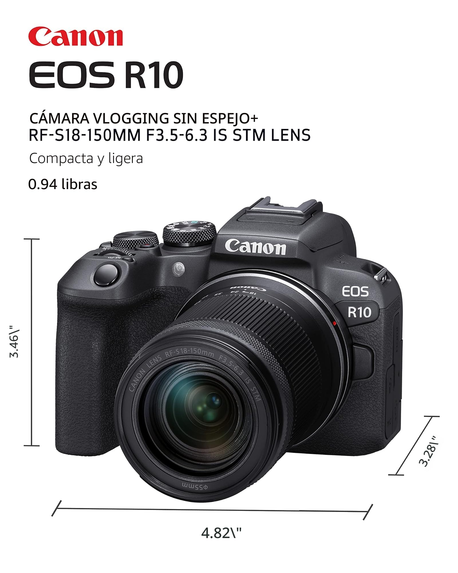 Canon EOS R10 RF-S 18-150mm セット Canon EOS R10 Kit con Lente RF-S 18-150mm F/3.5-6.3 IS STM /
