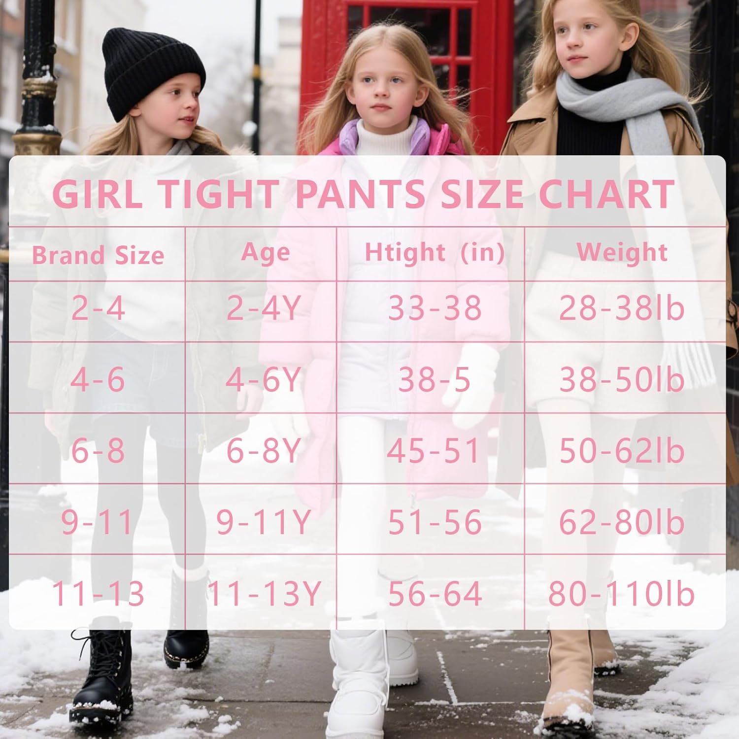 HONENNA Girls Fleece Lined Tights Winter Warm Thermal Thick Leggings Under Dress with Cozy Lining - Image 6