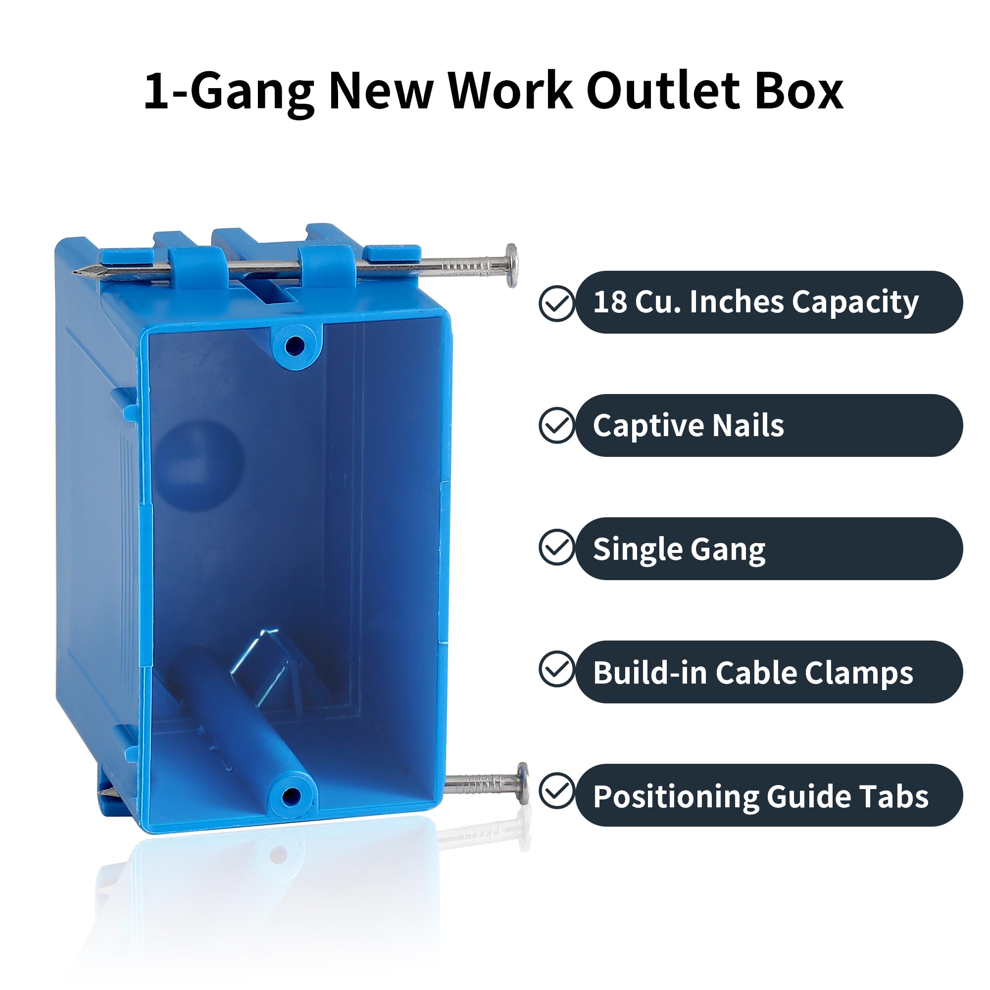 10 Pack Electrical Outlet Boxes - 1 Gang PVC Box -2