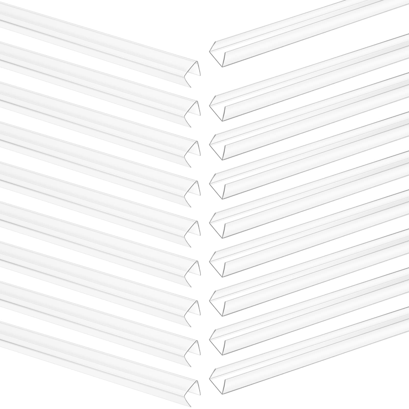 24 Pcs 3/8" x 9/16" x 9/16" Rope Light Track Plastic Channel U Clear PVC Light Mounting Track Led Neon Flex Mounting Holder for Wall Outdoor Indoor, 3.3ft Long