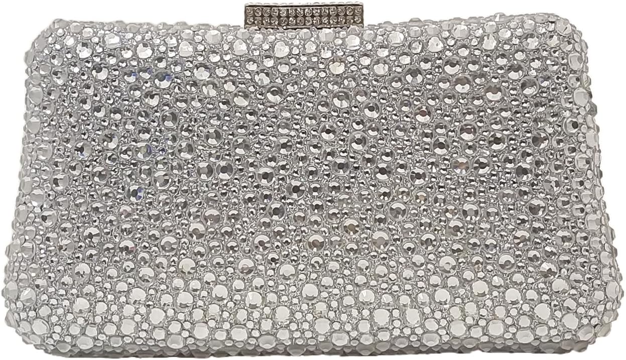 HUANG ZHUANG Women Evening Handbag Sparkly Rhinestone Clutch Handbags Crystal Purse Gem Party Purse Wedding Evening Bag