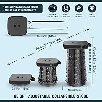 Vista 2 de NUMANU Taburete plegable mejorado 2025 y bolsa de transporte acolchada 3 en 1, máximo 620 libras, taburete portátil ajustable de altura de 18