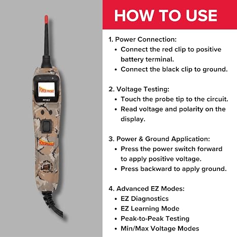 Power Probe 3EZ Circuit Tester with Case & Accessories (PP3EZCAMOAS)