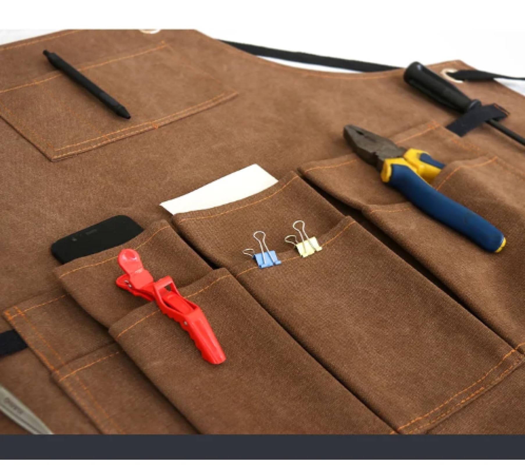 Delantal Cocina Baberos Delantales Delantal De Trabajo De Lona Encerada Resistente con Bolsillos Delantal De Carpintero Y Herrería para Hombres