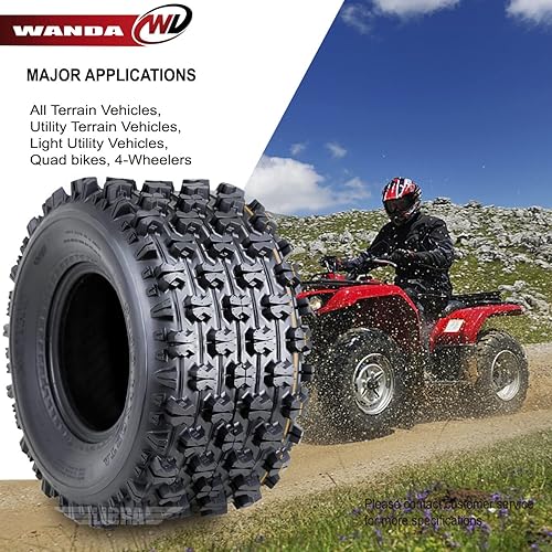 Miniatura 10 de WANDA Sport ATV Neumáticos 22x7-11 y 22x10-9 GNCC Racing Neumáticos compatibles con Honda Recon 250 Suzuki Ozark 250