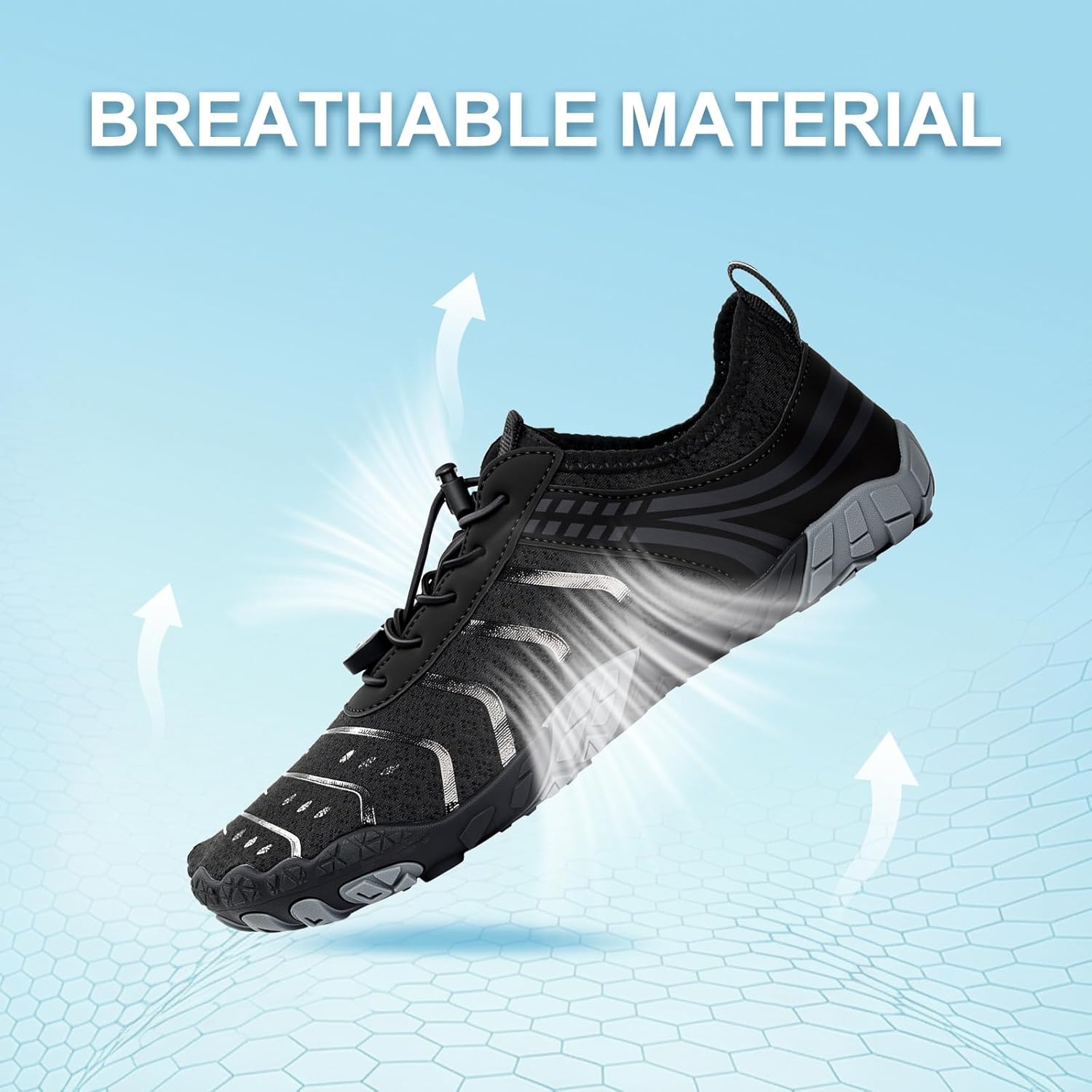 HF Stride Shoes Barefoot Shoes for Women & Men, Grounded Walking Hiking Barefoot Shoes, Wide Toe Box Non-Slip Water Athletic Footwear, Comfortable Vitality Barefoot Footwear, Trail Running Sneakers