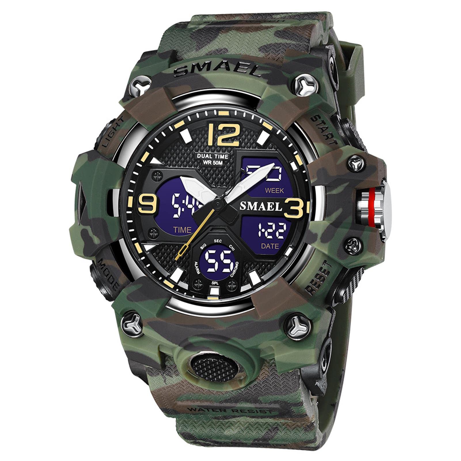 Montre Numerique Homme Etanche Waterproof Digital Militaire Montres avec LED Lumière Alarme Et Calendrier Date Course À Pied Homme Montre Bracelet