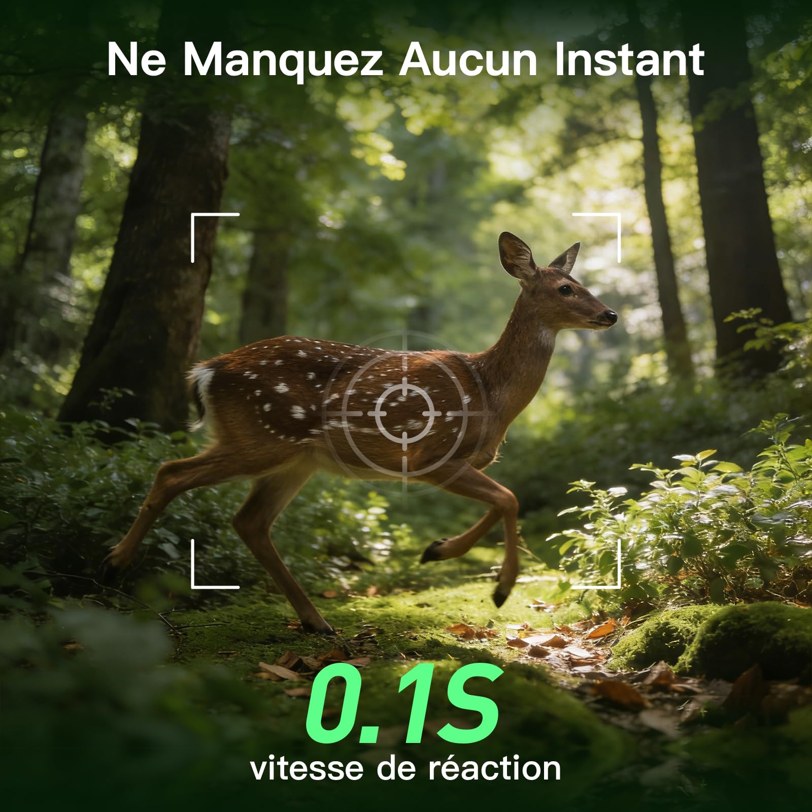 HAZA Caméra de Chasse,2,7K Caméra Chasse 58MP Vision Nocturne détecteur de Mouvement,No Glow Invisible Moniteur d'observation avec Carte SD 32 Go,Temps de Déclenchement 0,1 s (Vert)