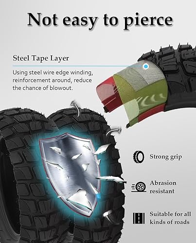 Miniatura 4 de Neumático exterior de goma todoterreno de 10 pulgadas 10x2.75-6.5 con tubo interior adecuado para Speedway 5 Dualtron 3 Hover-1 Alpha Hiboy Titan