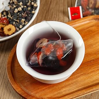 Panax & Mulberry Herbal Tea, Ginseng Six Treasure Tea,Kidney Panax root Wolfberry Mulberry Herbal Goji Berry Red Date Teas,Ginseng Five Treasure Formula Traditional Chinese Blend (20bags)