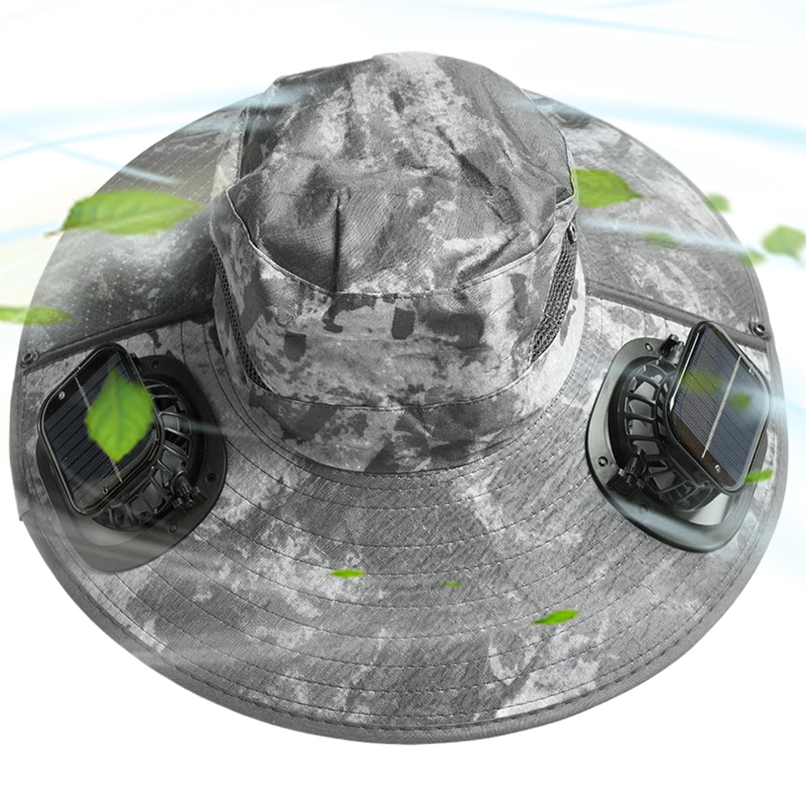 Cappello Ventilato Copricapo Leggero Protezione Personale | Cappello a Tesa Larga con Ventilatore Solare Outdoor Attrezzatura Personale Per Spiaggia Pesca Campeggio Outdoor Viaggi