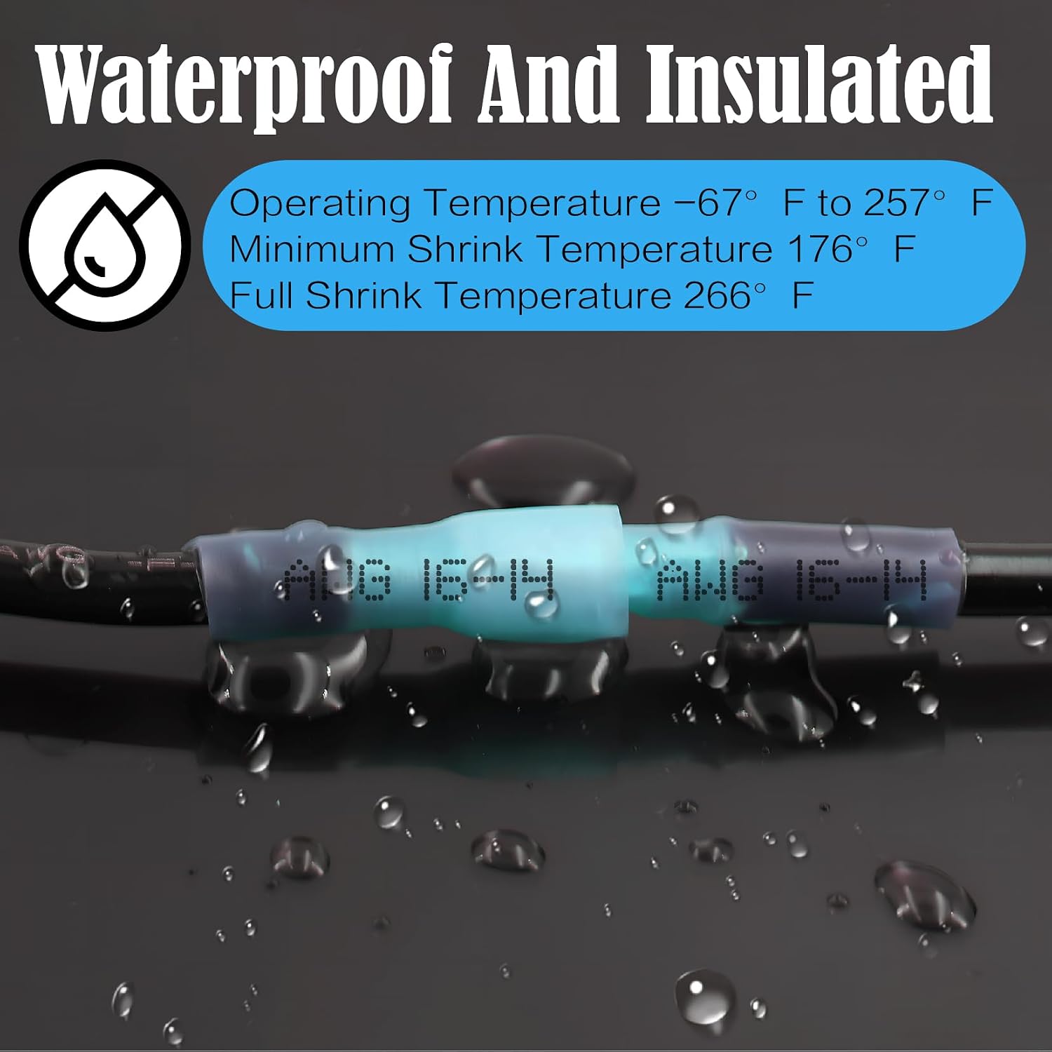 150Pairs Heat Shrink Bullet Connectors AWG16-14 Male and Female Blue Wire Butt Terminals Kit for Battery Cable,Wiring,Electrical,Marine,Etc