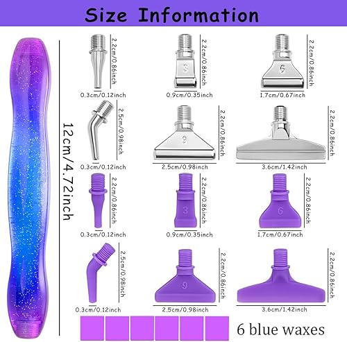 Miniatura 7 de Praise V Do Kit de bolígrafo de pintura de diamante con 6 tornillos de punta de metal plateado de acero inoxidable, 6 placeres de plástico, 6