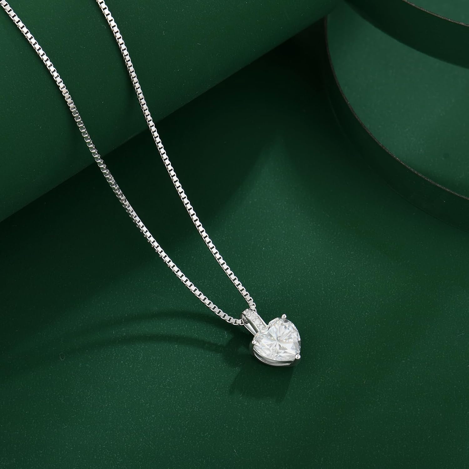 Heart Moissanite Necklace 925 Sterling Silver Cut 2CT Moissanite D Color VVS1 Anniversary Birthday Pendant Neckalce Jewelry Gift for Women Wife Girlfriend Her - Image 3