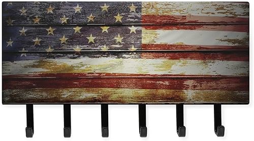 Perchas de madera para llaves con 6 ganchos grandes montados en la pared para entrada Perchas de madera para llaves con 6 ganchos grandes montados en la pared para entrada