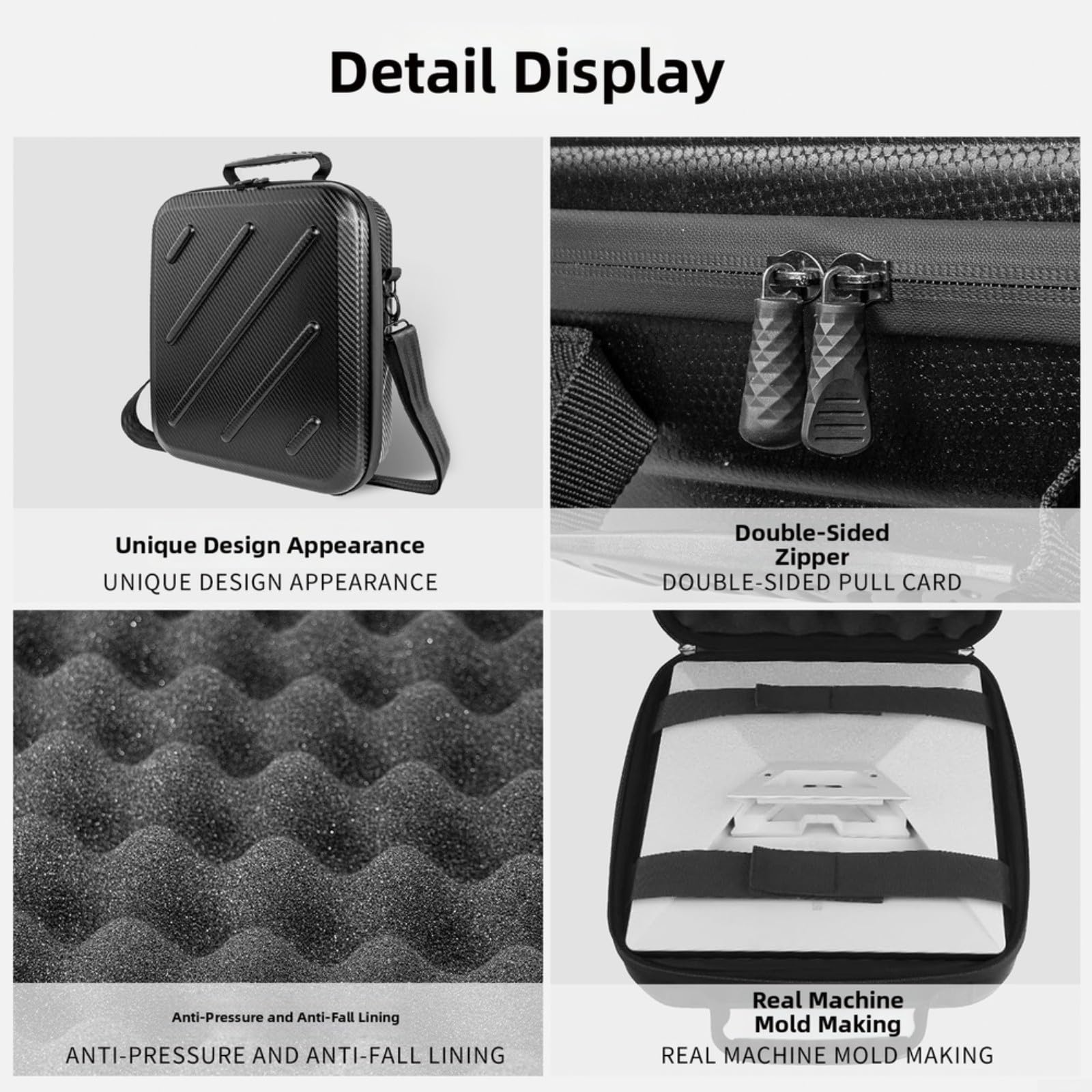 Funda protectora rígida para Mini, caja de almacenamiento de poliuretano EVA con correa para el hombro, organizador a prueba de golpes para antena parabólica y accesorios, negro