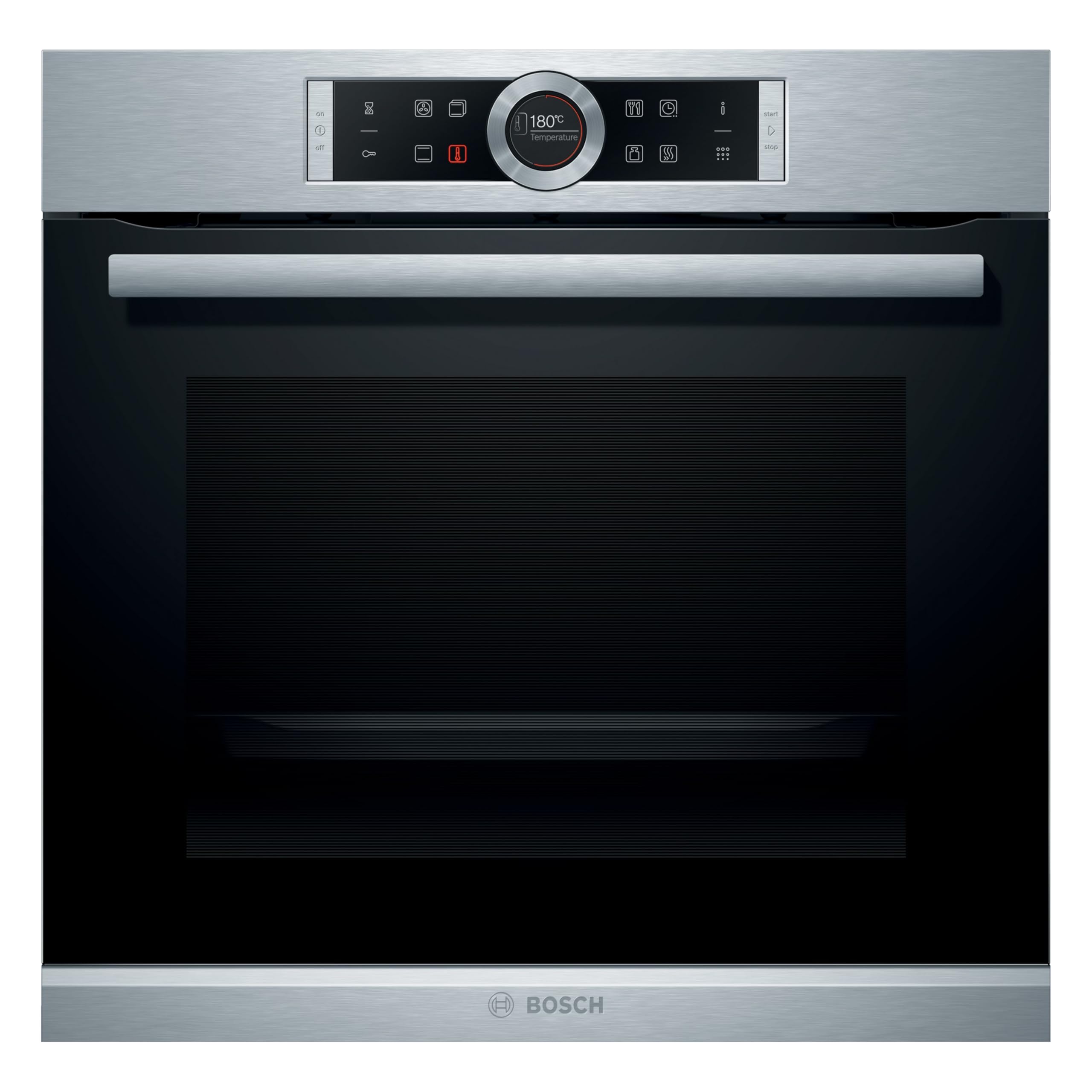 Bosch Serie 8 HBG675BS1 Einbau-Backofen 60x60 cm Pyrolyse 4D Heißluft TFT-Touchdisplay Edelstahl
