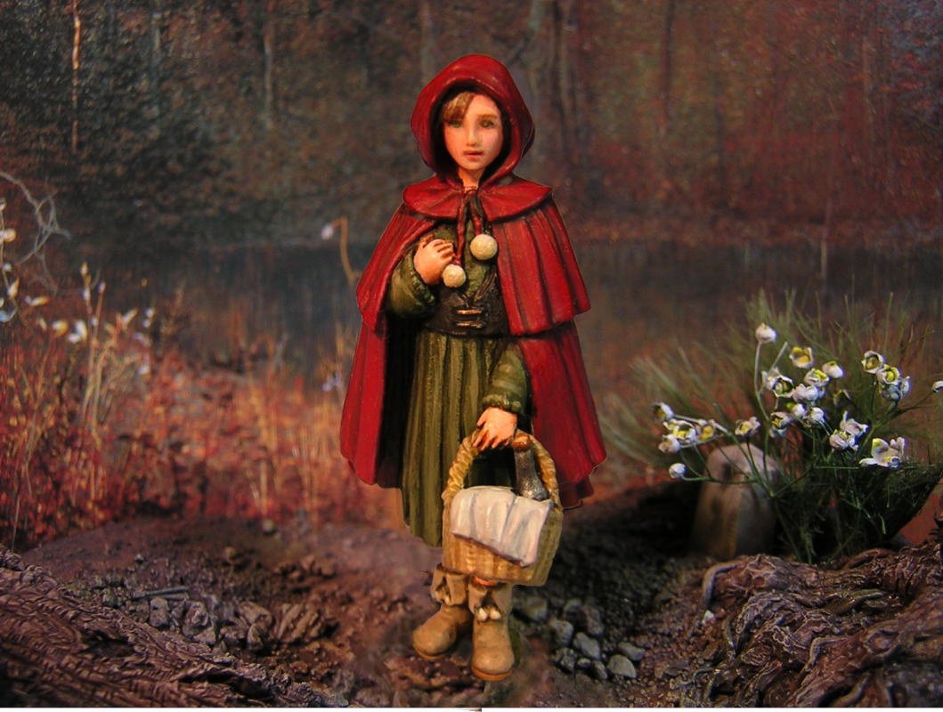 ガレージキット　赤ずきん　塗装完成品 Amazon | オーロラモデル ミニチュアペイント「赤ずきん」 54 mm