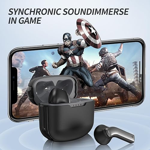 Miniatura 3 de Auriculares inalámbricos Bluetooth con batería de 35 horas, sonido inmersivo en el juego, control táctil y música y llamadas para todos los