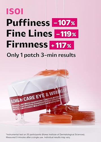 Miniatura 2 de ISOI Blemish Care - Parche para debajo de los ojos para ojeras, hinchazón y arrugas, mascarillas de gel hidratantes con ácido hialurónico y aceite