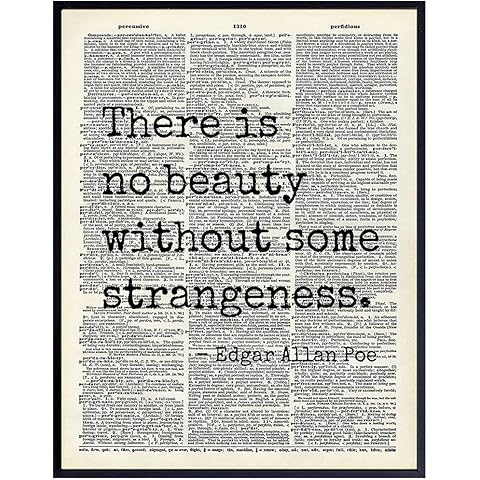 Edgar Allan Poe Gothic Art LARGE 11x14 - Retro Goth Wall Decor for Home, Office, Living Room, Bedroom, Bathroom - Famous Quotes Typography Wall Art for Poetry Fans, Vintage Horror Fans - Unframed