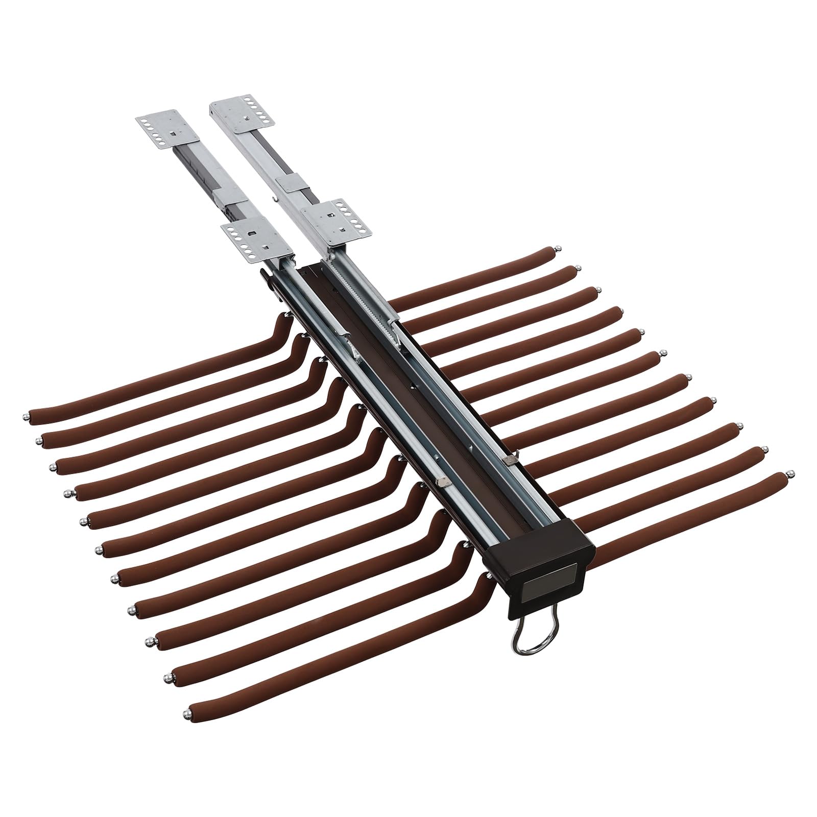 Percha para pantalones extensible, multifuncional con 22 brazos, soporte para pantalones, ahorra espacio, suspensión para pantalones con amortiguador silencioso para colgar diferentes prendas