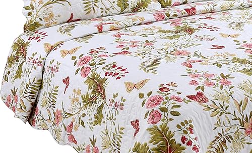 Miniatura 10 de Marina Decoration Juego de colcha de verano de 3 piezas con 2 fundas acolchadas, diseño moderno a cuadros, color gris pardo, tamaño King