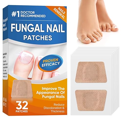 Tratamiento para uñas de los pies, 32 parches de reparación de uñas, tratamiento de reparación de uñas para restaurar uñas dañadas y apariencia de