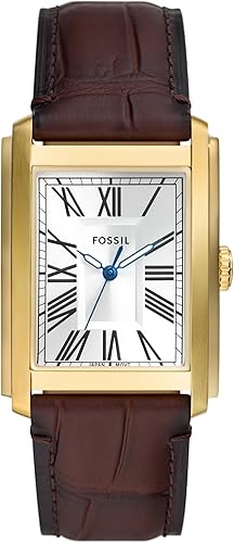 Fossil Reloj de tres manecillas de acero inoxidable de cuarzo Carraway para hombre