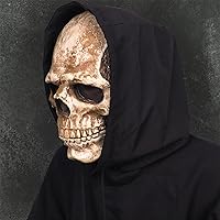 Vista 6 de CosTribe Máscara espeluznante de calavera de cabeza completa con mandíbula móvil para Halloween, casco de látex aterrador para accesorios de fiesta
