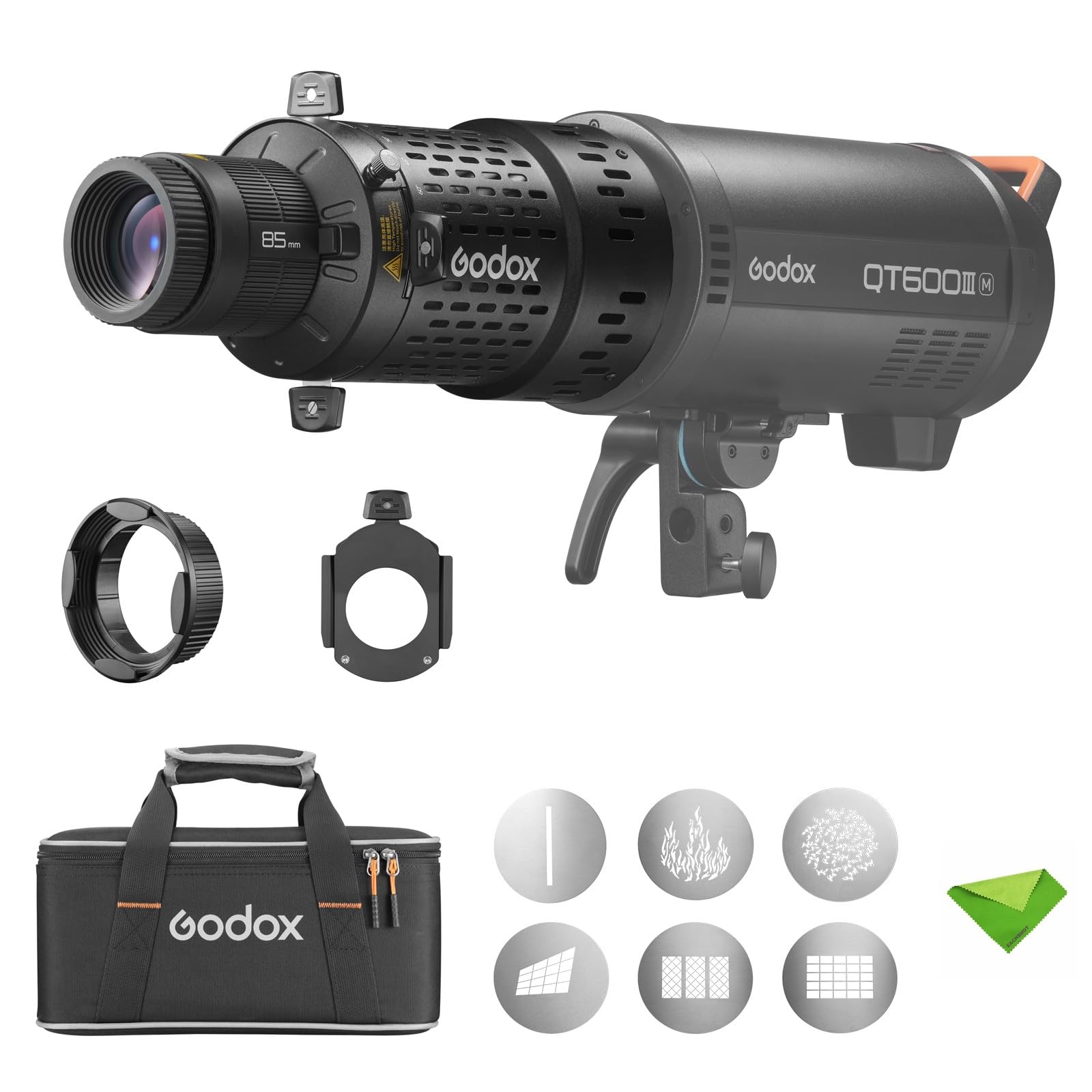 GODOXBFP Flash Projection Attachment for Bowens Mount Flash Speedlight, 360° Rotatable, EF Lens Mount, Speedlight Attachment for Godox AD600 Pro, AD1200 Pro, SK400, SK400II, MS300, MS300V, QT Series