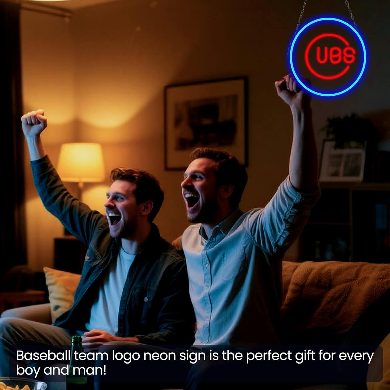 Cubs Neon Sign For Wall Decor - LED Baseball Logo Neon Sign For Man Cave Bedroom,Parties, Bars, Office Wall Art and Game Room Decor - Image 5