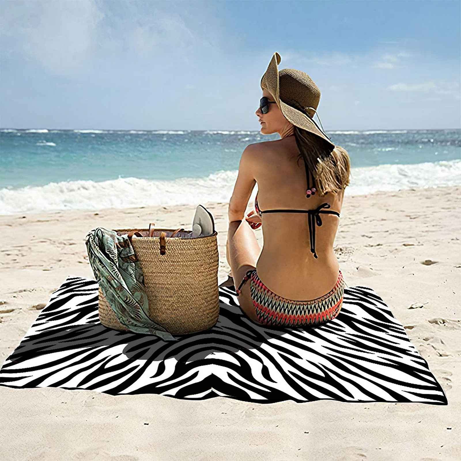 Telo Mare Bambino 3D Stampa Microfibra Antisabbia Stampa A Righe In Bianco E Nero Asciugamano Da Spiaggia Grande xl xxl Per Adulti Uomo Donna Telo Da Bagno Nuoto Spa Prendere Il Sole 150x200cm
