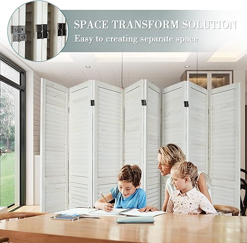Miniatura 6 de Divisor de habitación de 6 paneles totalmente ensamblado separadores de habitación de madera de 56 pies y pantallas plegables de privacidad