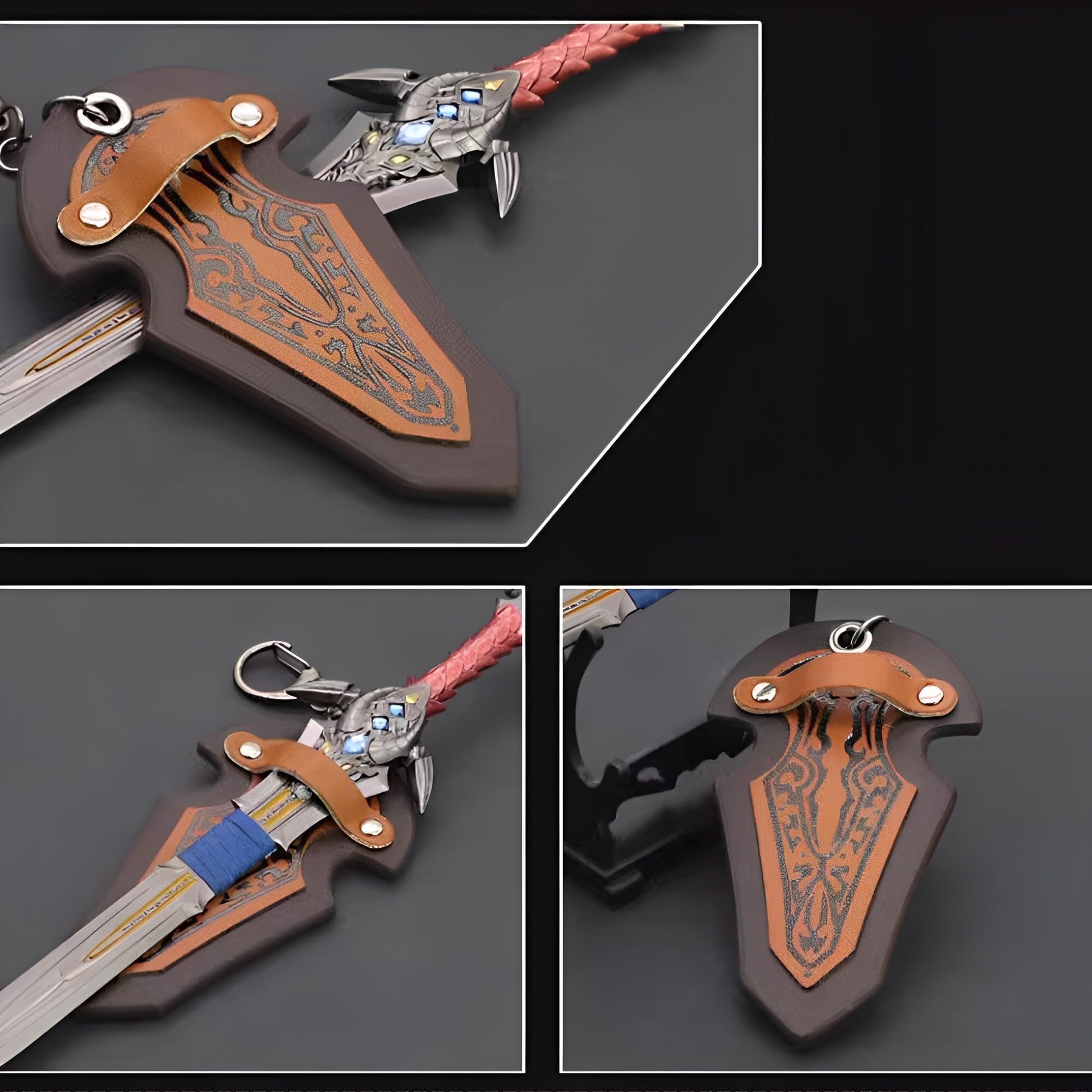 Figurine Anime, Modelli in Miniatura di Personaggi Giochi Fantasy con Supporti, Ashbringer, Frostmourne, Gorehowl