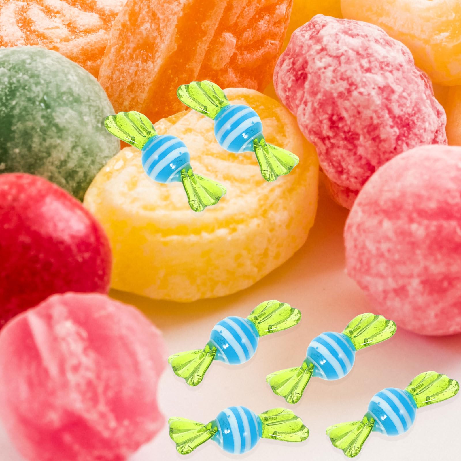 FAVOMOTO 12pcs Glass Candy Colorful Candy Crafts Candy Sculpture Crafts Glass Crystal Sweets Adornment Glass Crafts Ornament Home Decoration Candy Adornment Candy Glass Crafts